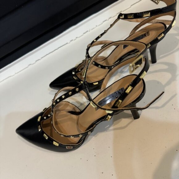 INC International Concepts Black Studded Heels - Picture 2 of 11